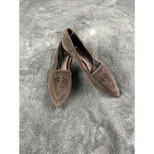 Rockport Women's Total Motion Adelyn Laser Loafer Gray Leather Suede Size 8